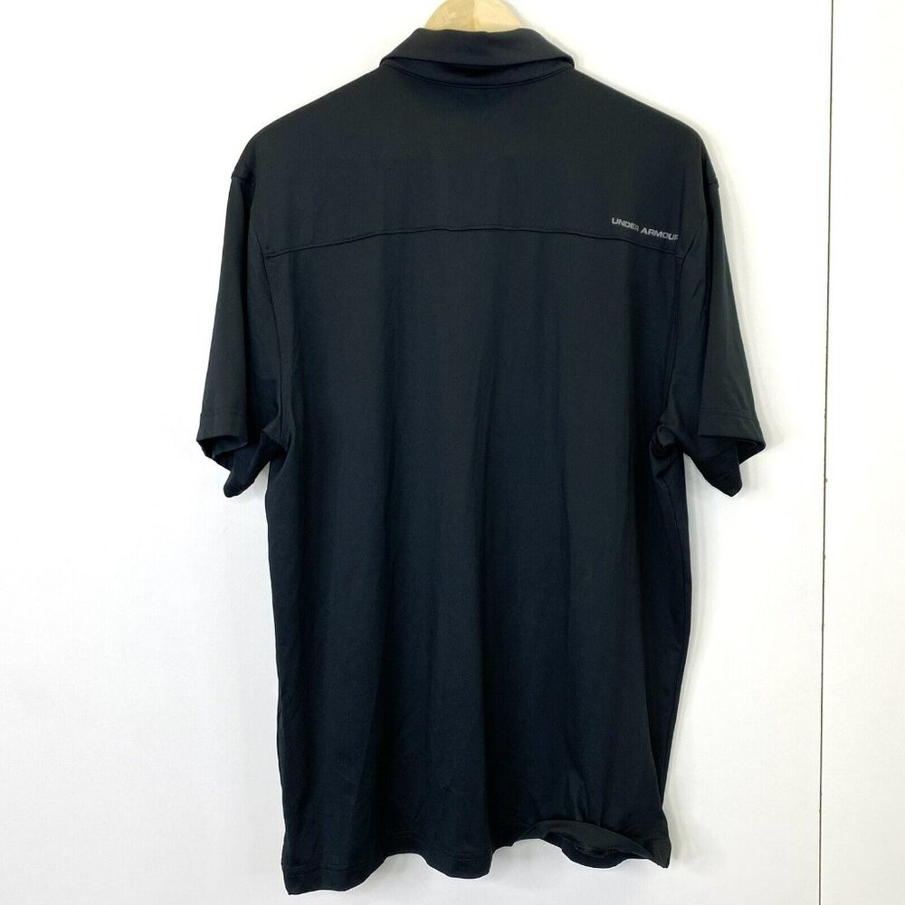 Under Armour Golf Polo Shirt Mens Size Large Heat Gear Loose Black Dot - Picture 3 of 3